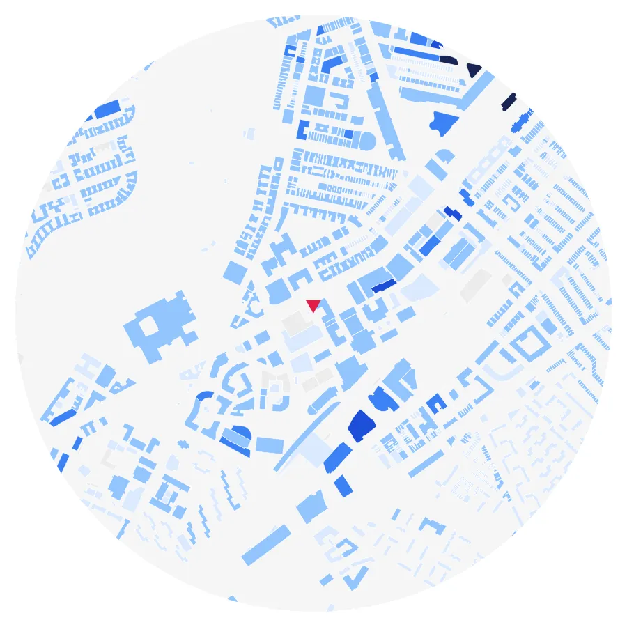 Building height diagram, Northeastern University, Fenway, Boston, ½-mile radius