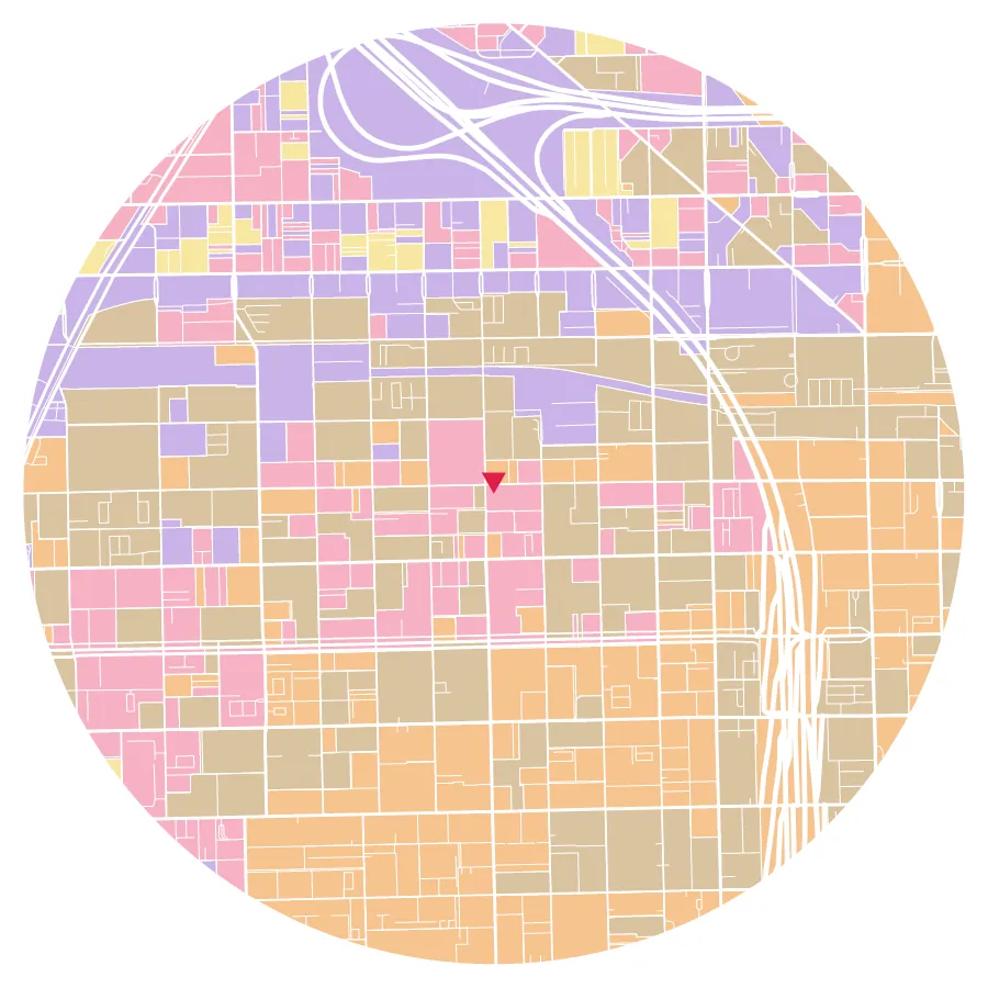 Zoning diagram, Fulton Market, West Loop, Chicago, ½-mile radius