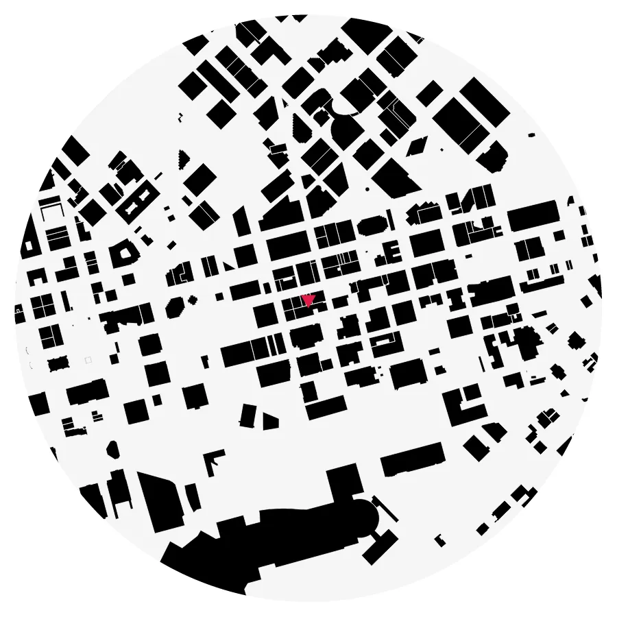 Figure-ground diagram, Downtown Dallas, Dallas, ½-mile radius