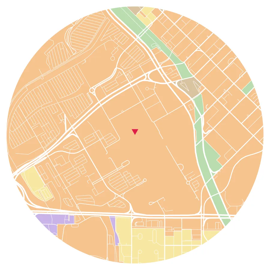 Zoning diagram, Auraria Campus (CU Denver), Denver, ½-mile radius