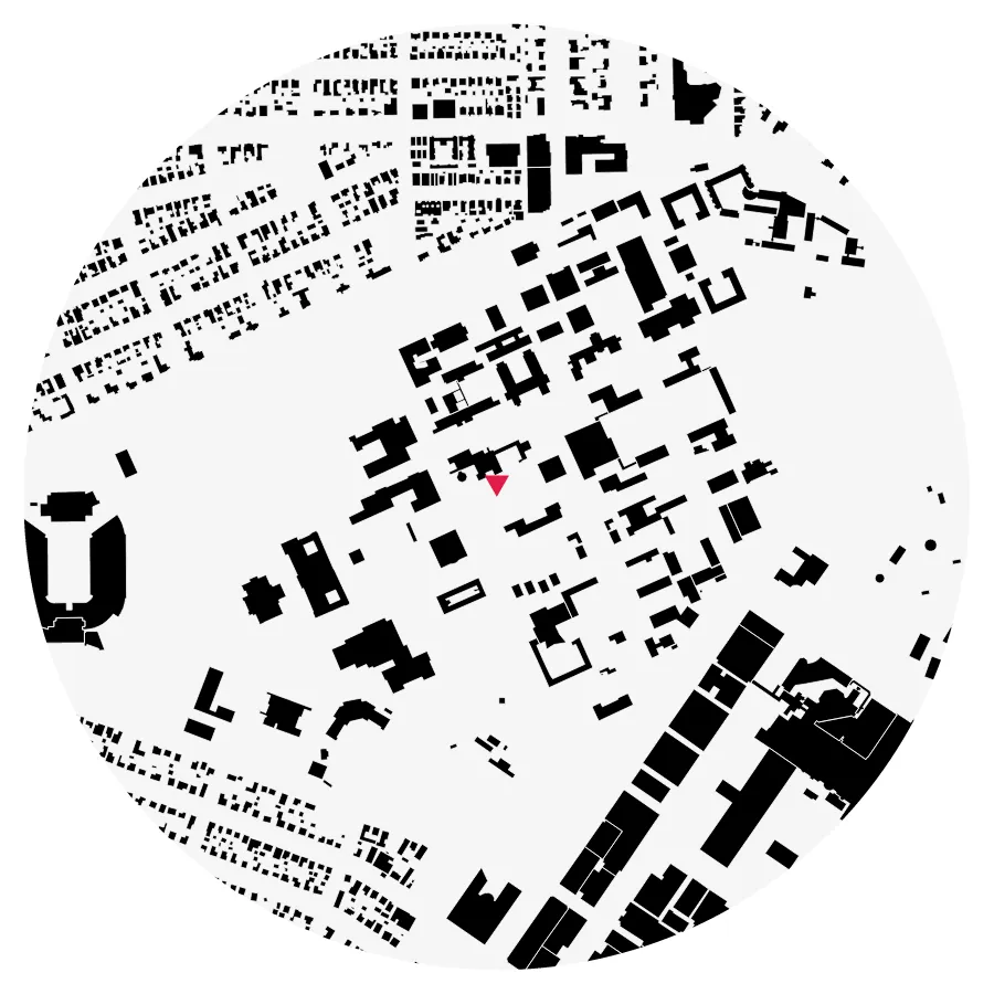 Figure-ground diagram, Rice University, Houston, ½-mile radius