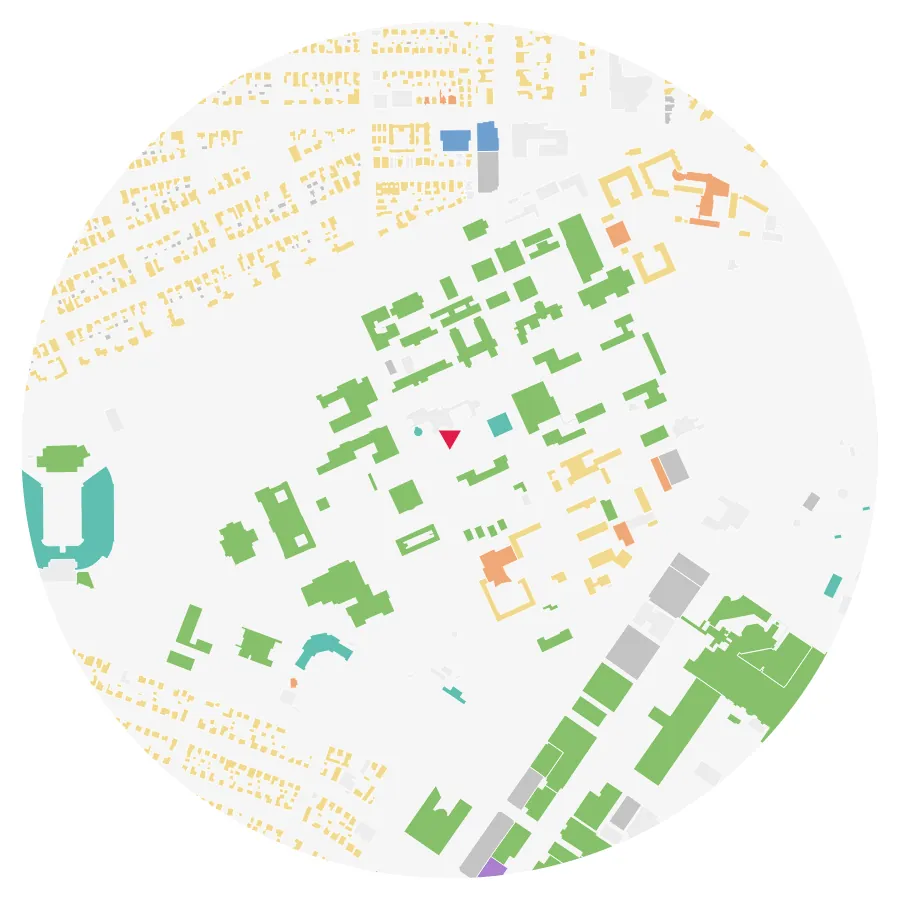 Land use diagram, Rice University, Houston, ½-mile radius