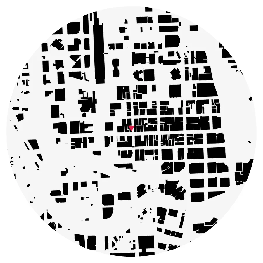 Figure-ground diagram, Downtown Miami, Miami, ½-mile radius
