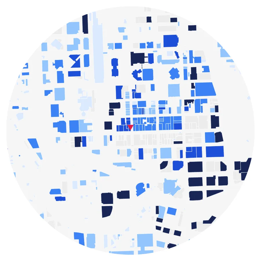 Building height diagram, Downtown Miami, Miami, ½-mile radius
