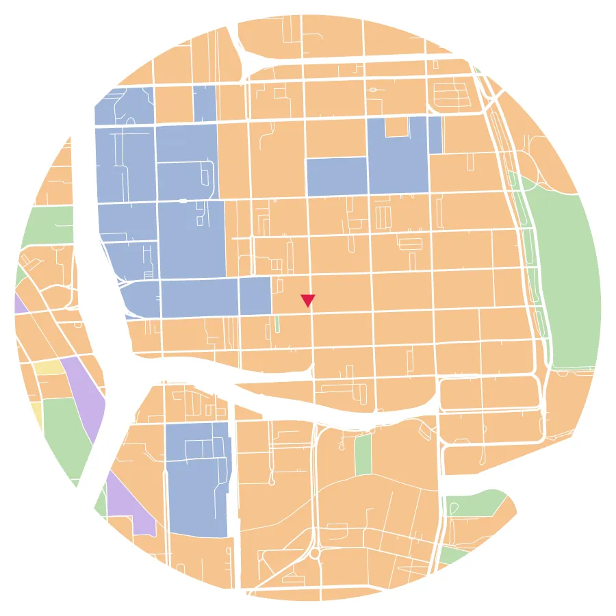 Zoning diagram, Downtown Miami, Miami, ½-mile radius