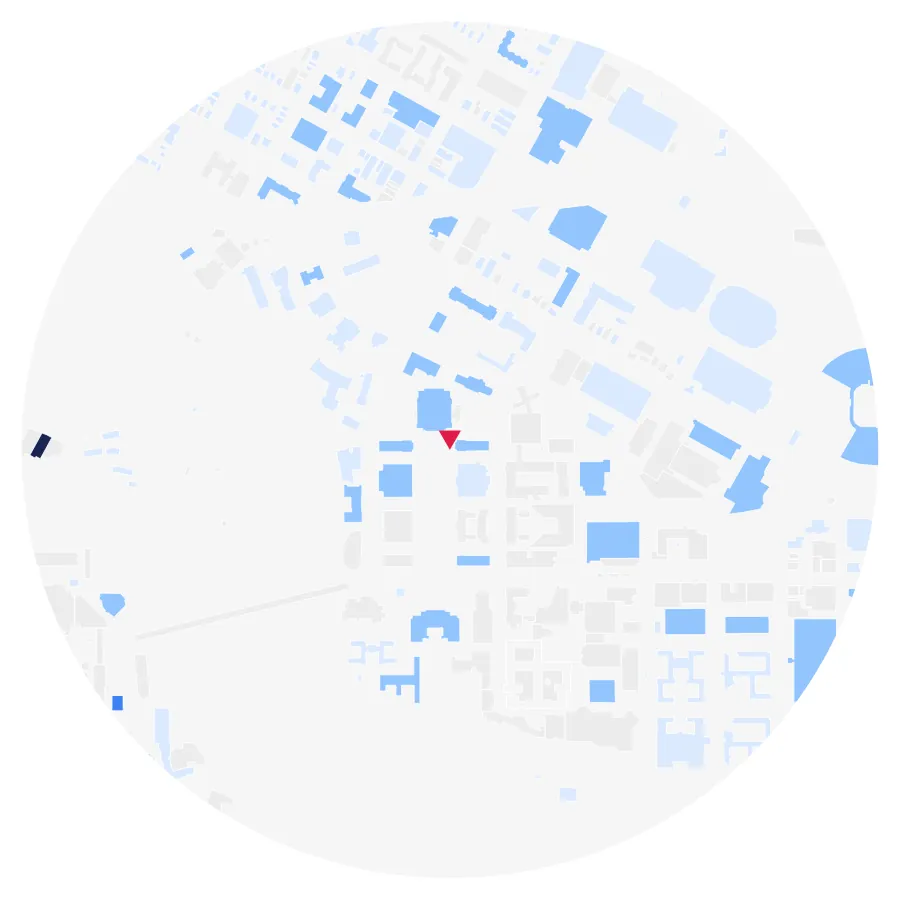 Building height diagram, University of Minnesota, East Bank, Minneapolis, ½-mile radius