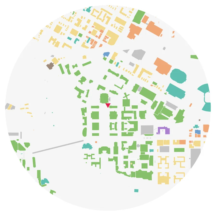 Land use diagram, University of Minnesota, East Bank, Minneapolis, ½-mile radius