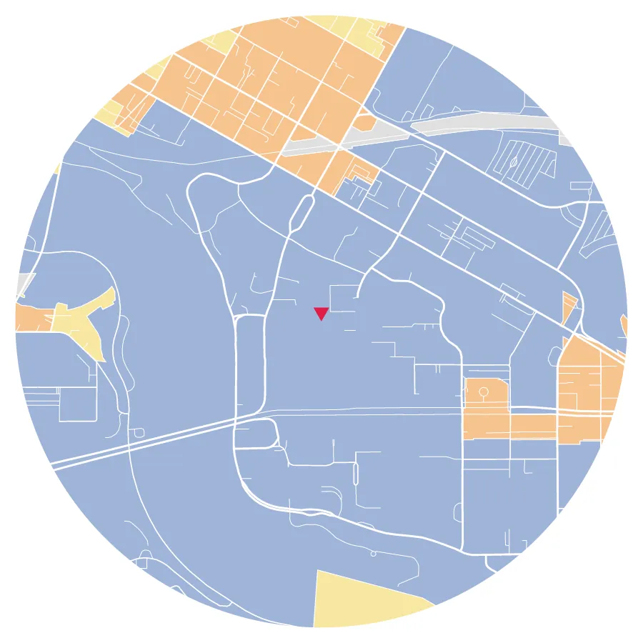 Zoning diagram, University of Minnesota, East Bank, Minneapolis, ½-mile radius
