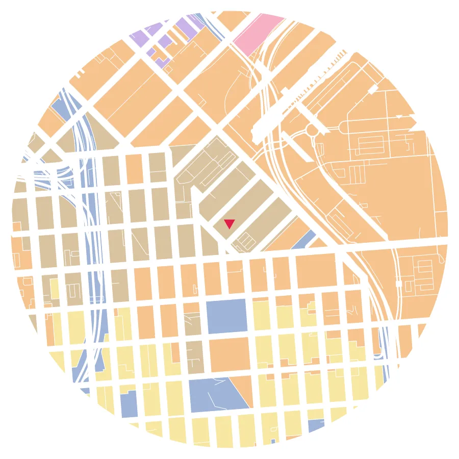 Zoning diagram, California College of the Arts, Mission Bay, San Francisco, ½-mile radius