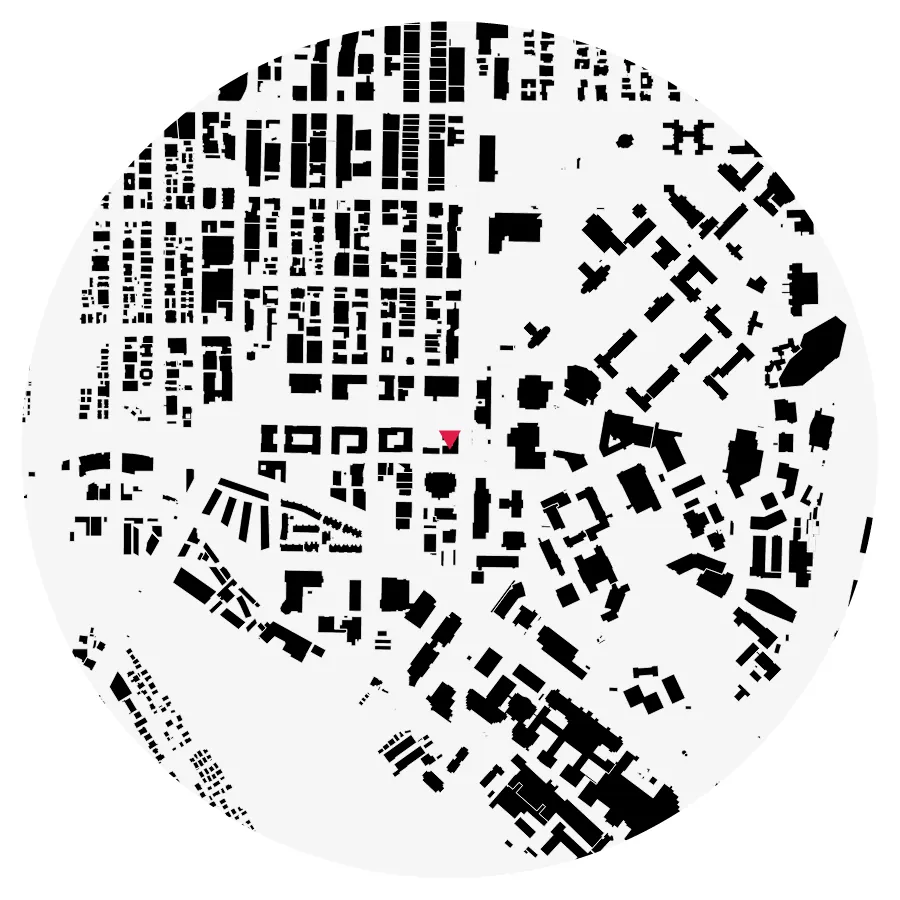 Figure-ground diagram, University of Washington, Seattle, ½-mile radius