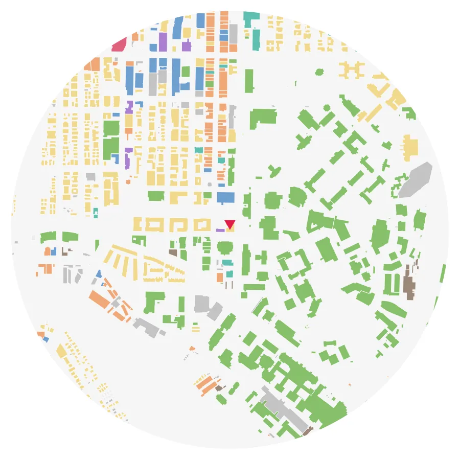 Land use diagram, University of Washington, Seattle, ½-mile radius