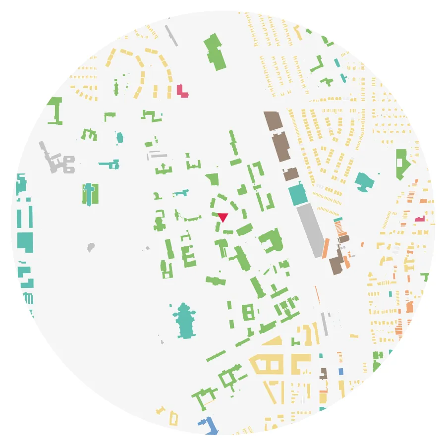 Land use diagram, Catholic University of America, Brookland, Washington, DC, ½-mile radius