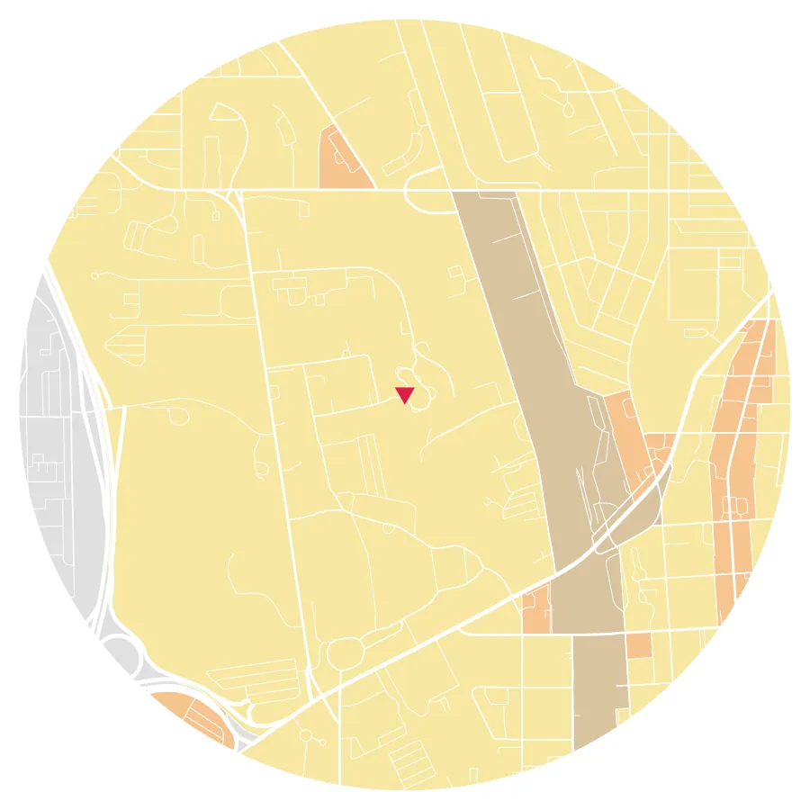 Zoning diagram, Catholic University of America, Brookland, Washington, DC, ½-mile radius